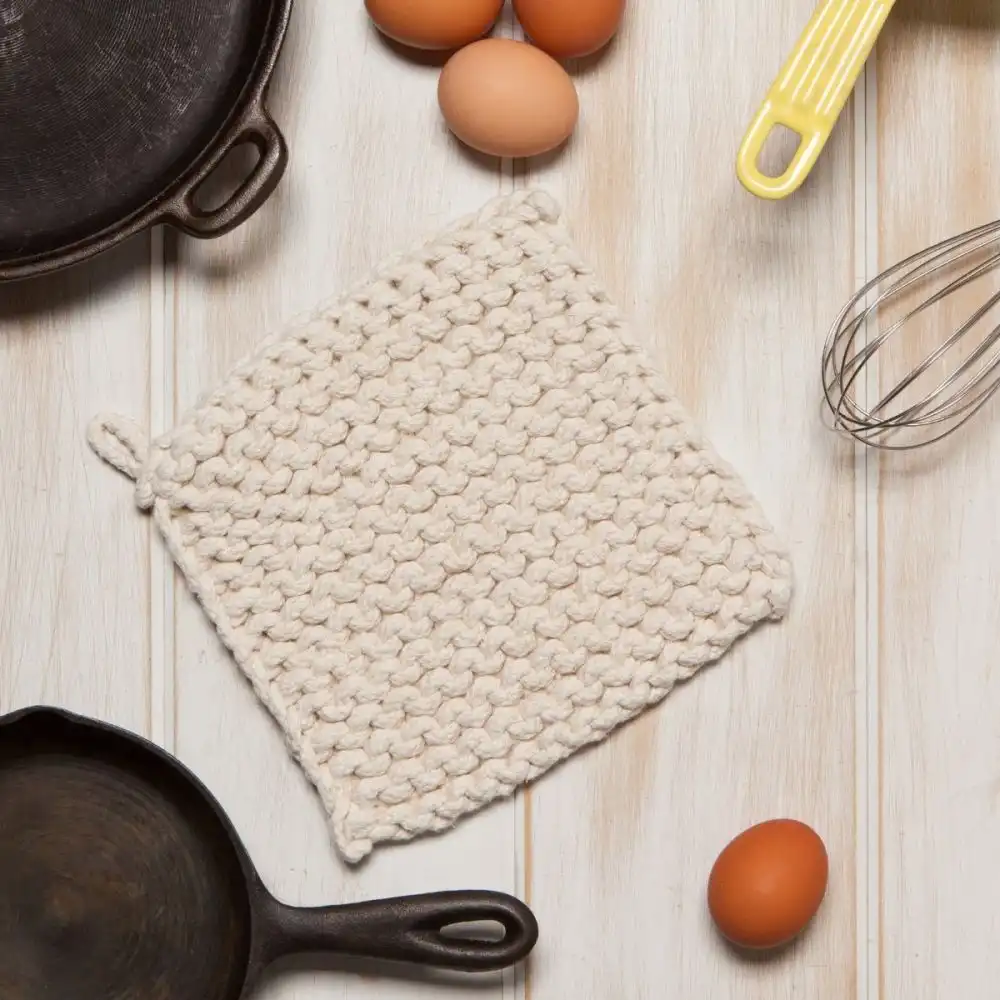 Alternative view of Danica Heirloom Crochet Potholder | Natural
