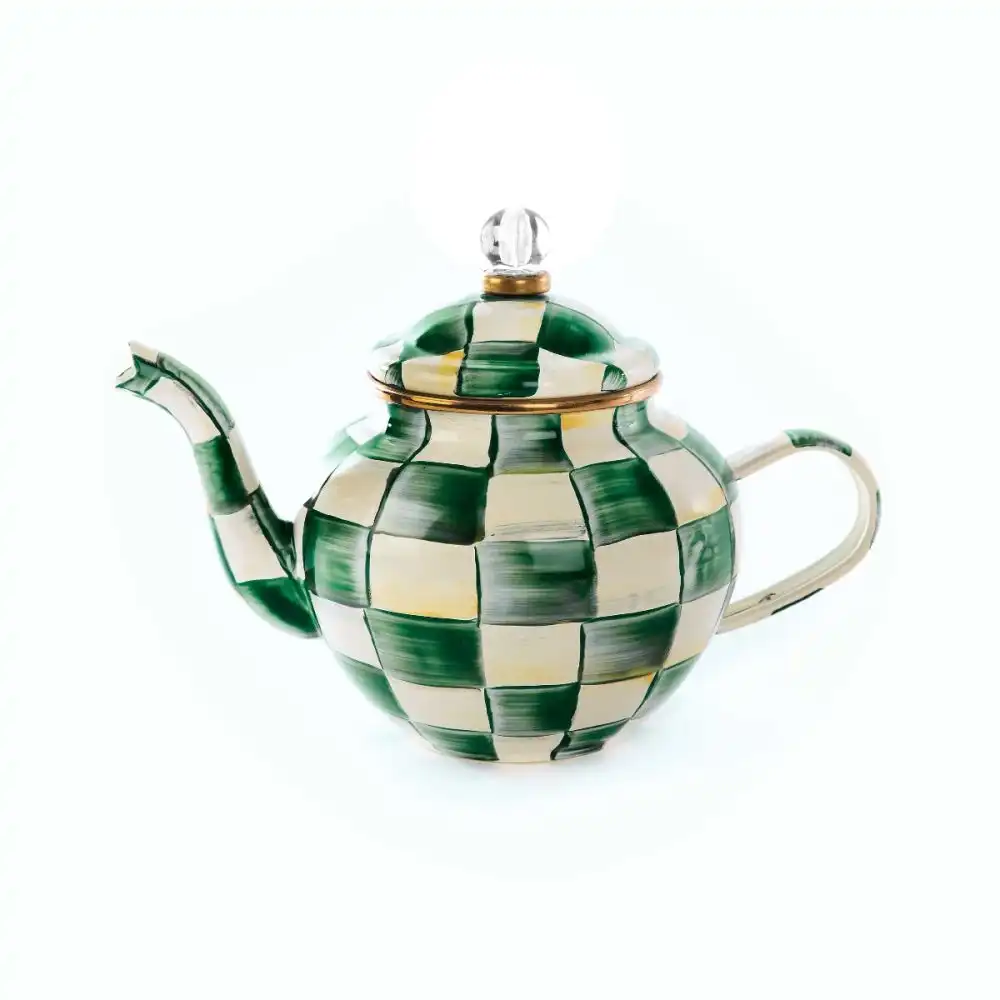 MacKenzie-Childs Emerald Check 4-Cup Teapot