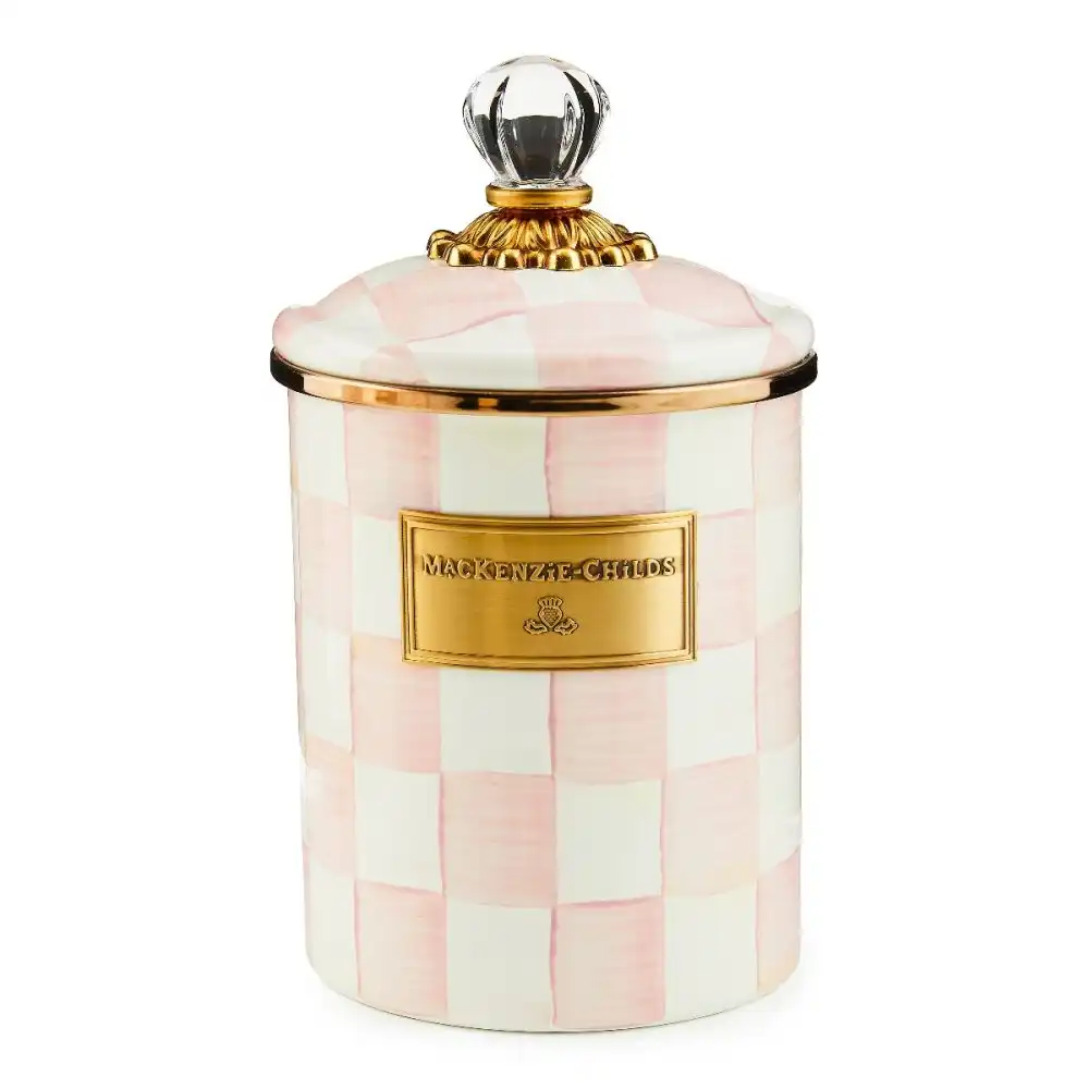 MacKenzie-Childs Rosy Check 1.5 Qt. Medium Canister