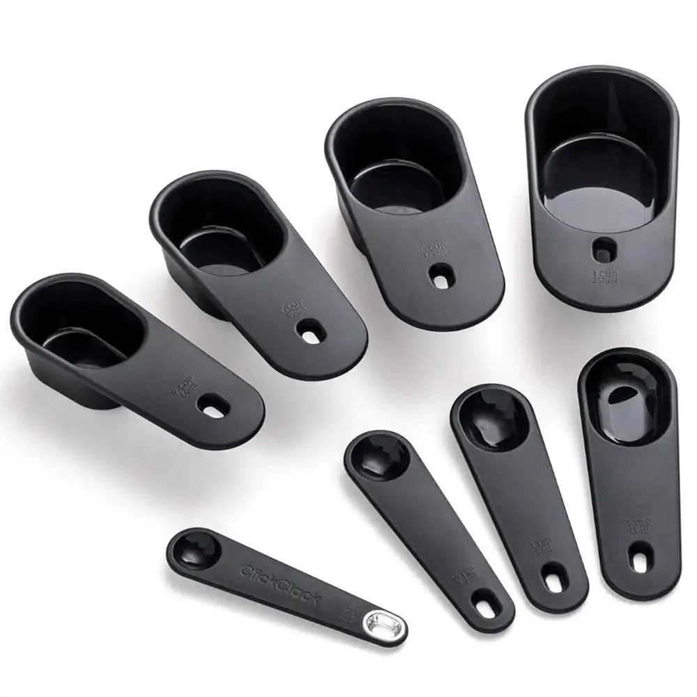 Click Clack Nesting Measuring Spoons (Set of 8) | Grey/Chrome