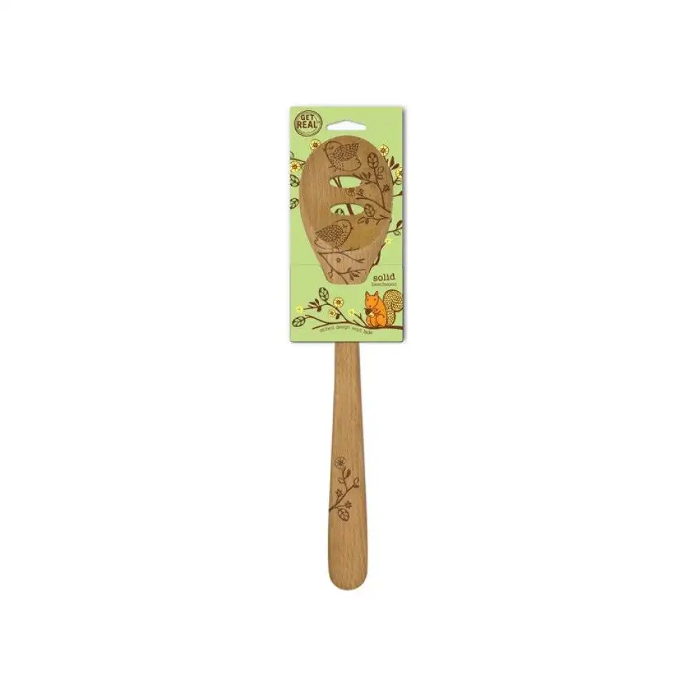 Alternative view of 12" Beechwood Slotted Spoon | Woodland Collection