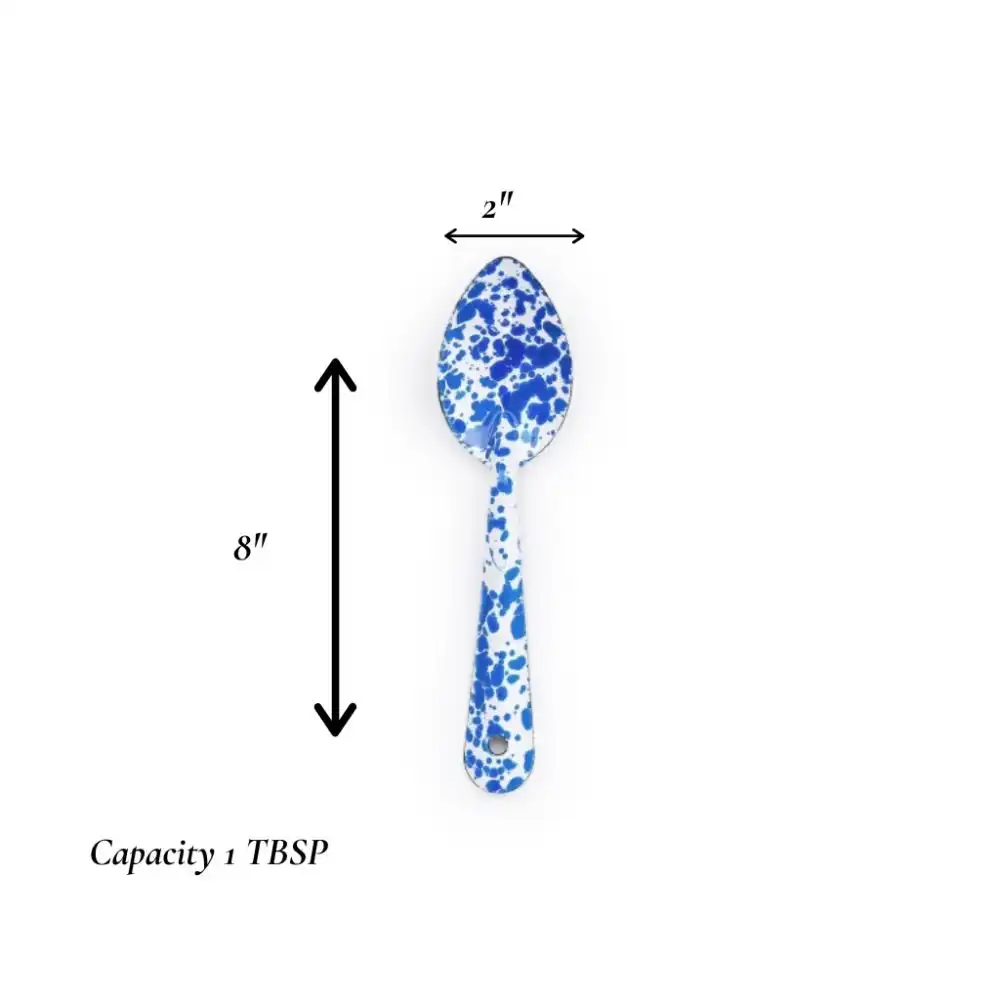 Alternative view of Crow Canyon 8" Medium Spoon | Blue Splatter
