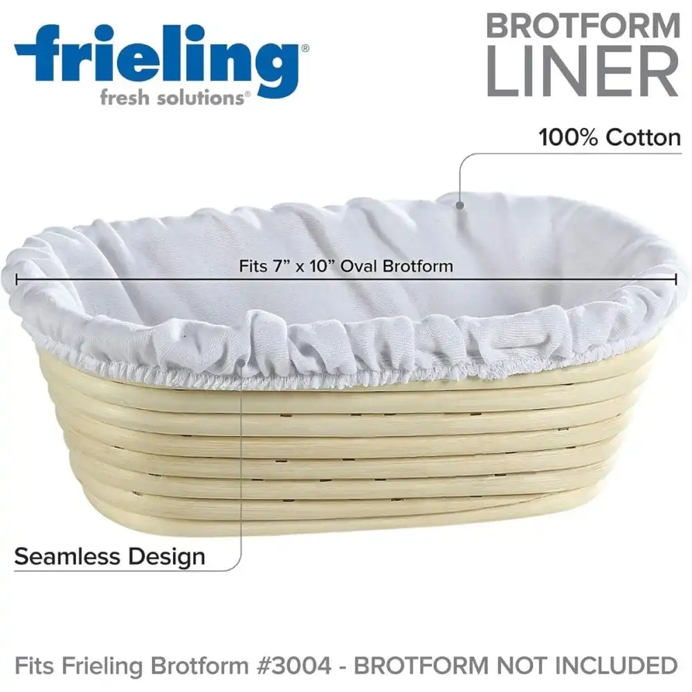 Alternative view of Frieling Oval Brotform Proofing Basket Cotton Liner - Fits 10" x 7" #3004