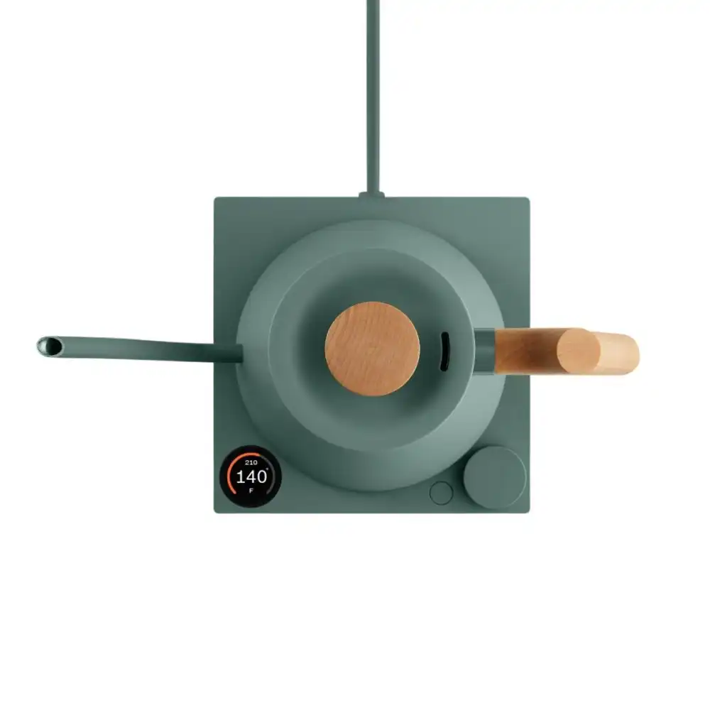 Alternative view of Fellow Stagg EKG Pro Electric Kettle | Smoke Green with Maple Wood Handle