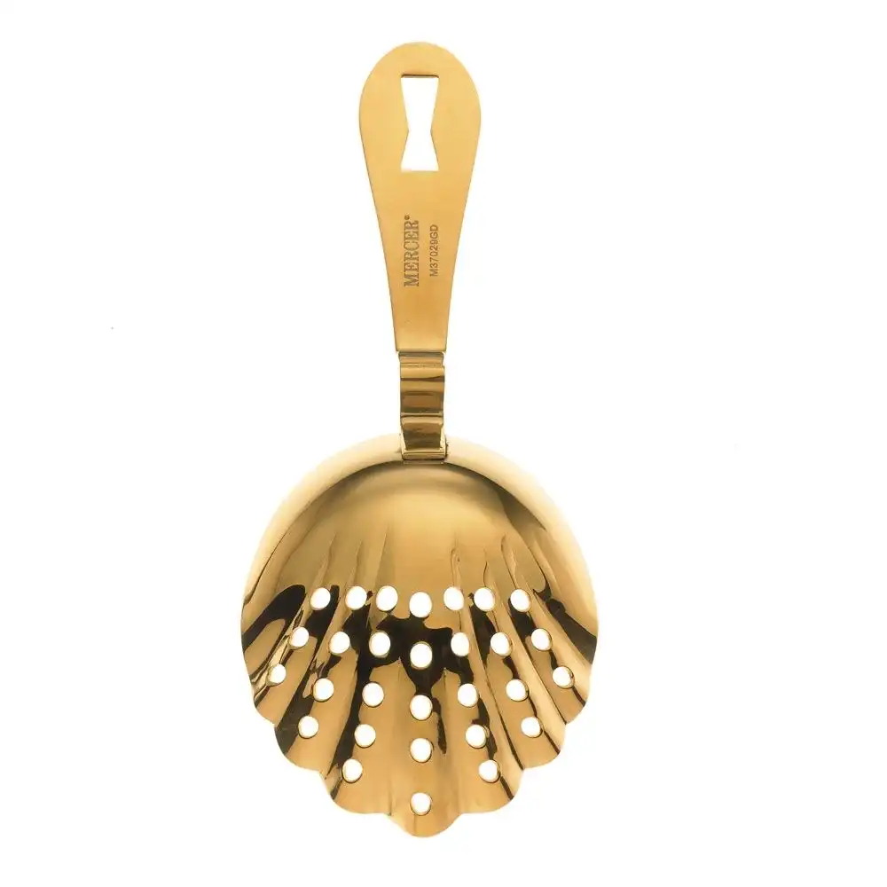 Alternative view of Mercer Barfly Scalloped Julep Strainer | Gold Plated