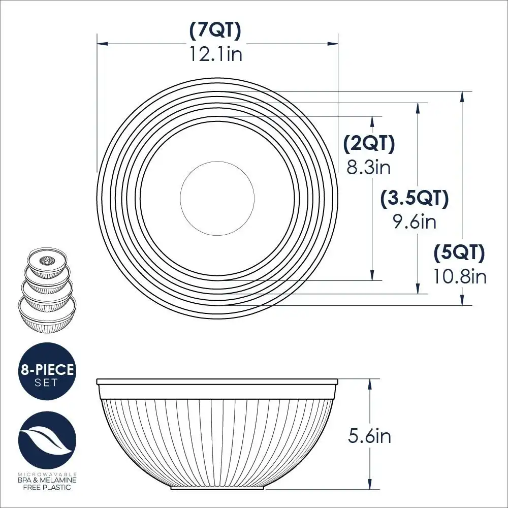 Alternative view of Nordic Ware 8-Piece Covered Bowl Set | White