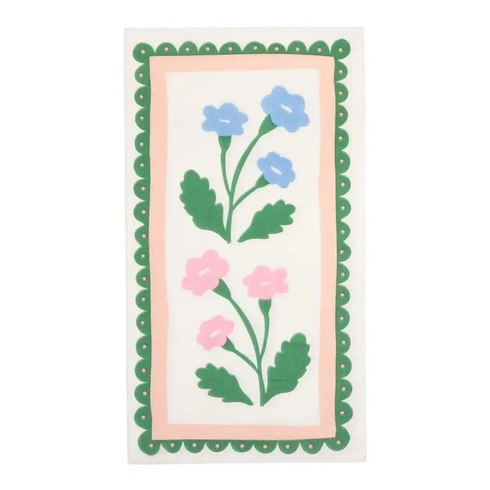 My Mind's Eye Floral Border Paper Dinner Napkins | 24-Piece