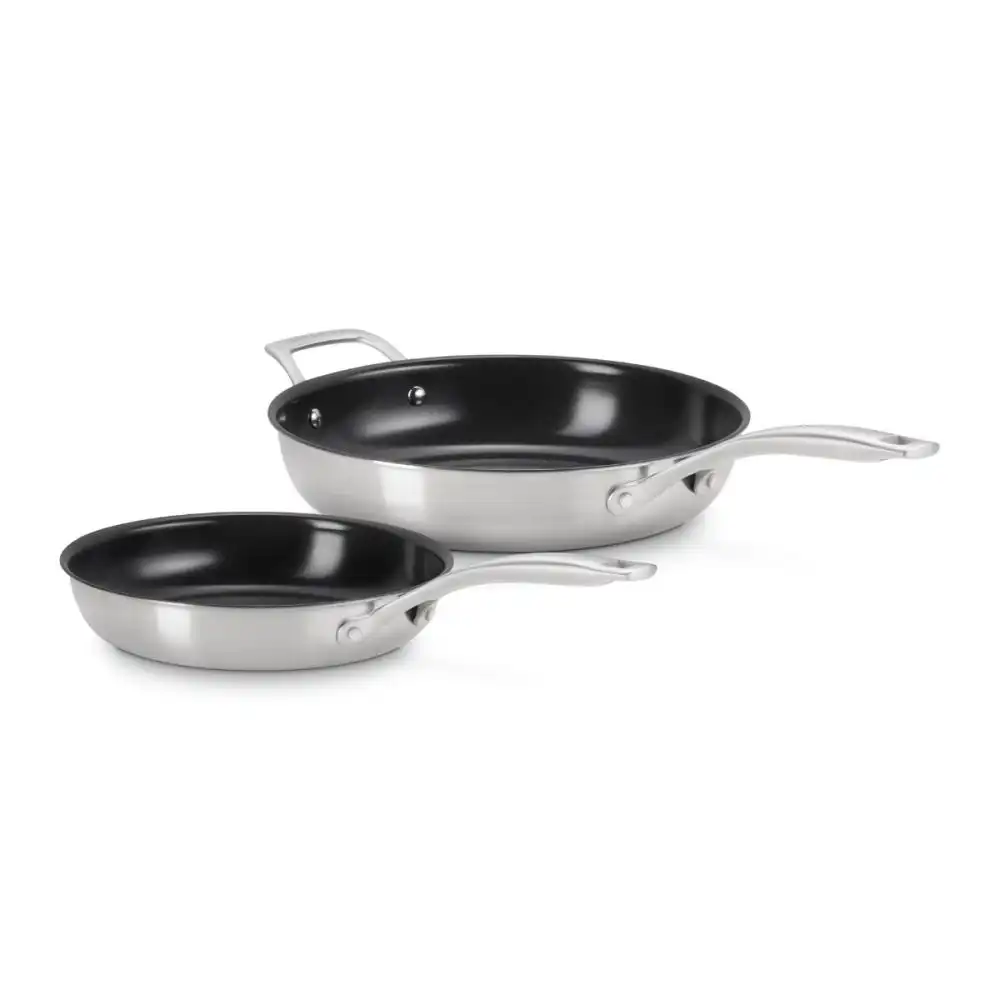 Le Creuset Essential Stainless Steel Nonstick 2-Piece Fry Pan Set | 9.5" & 11"