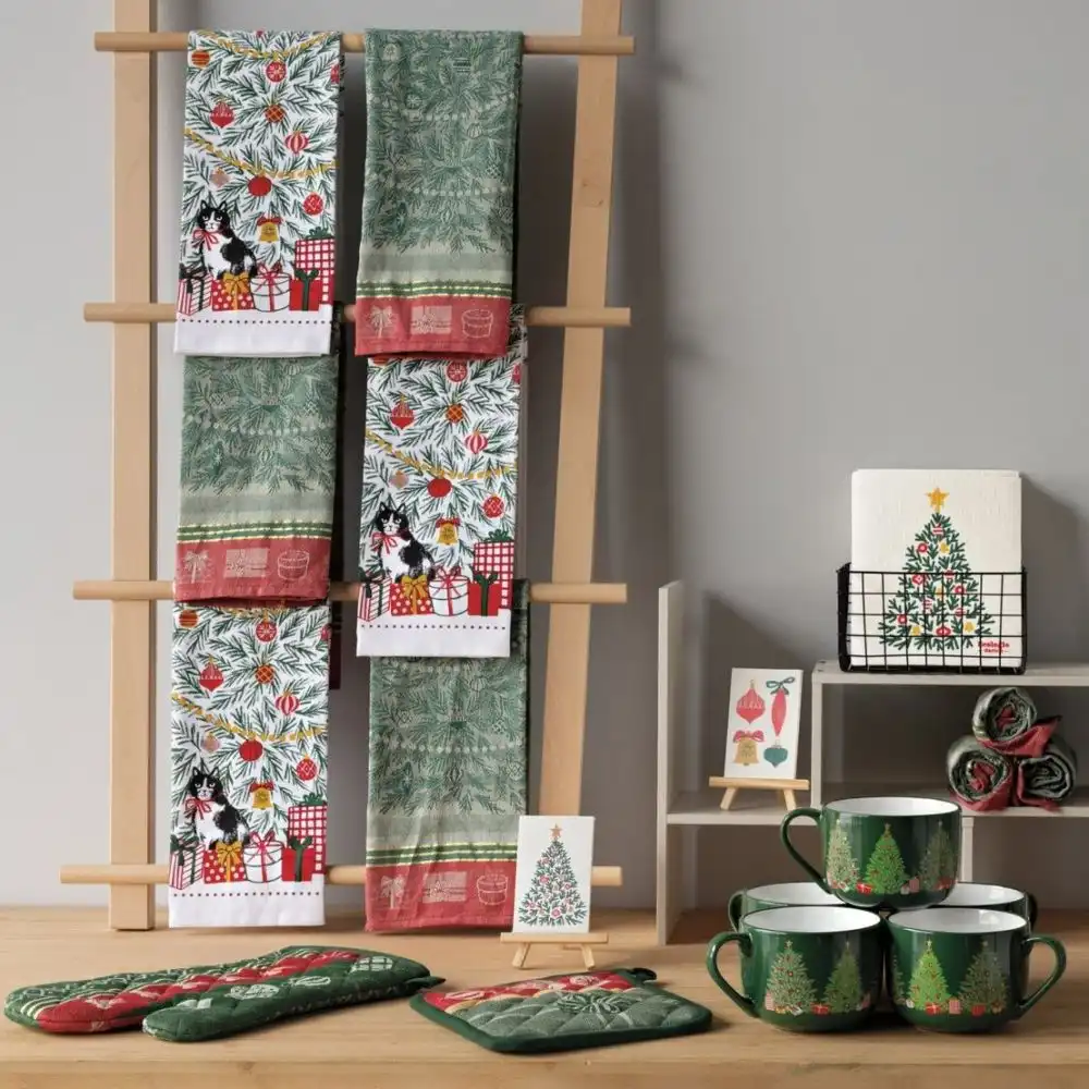 Alternative view of Now Designs by Danica Christmas Jacquard Dishtowel | Festive Fir