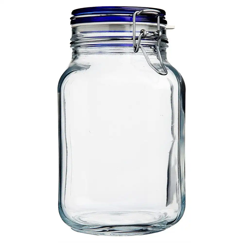 Alternative view of Bormioli Rocco Fido Swing Top Canning Jars with Blue Lid (Set of 6) | 67.75oz (2L)
