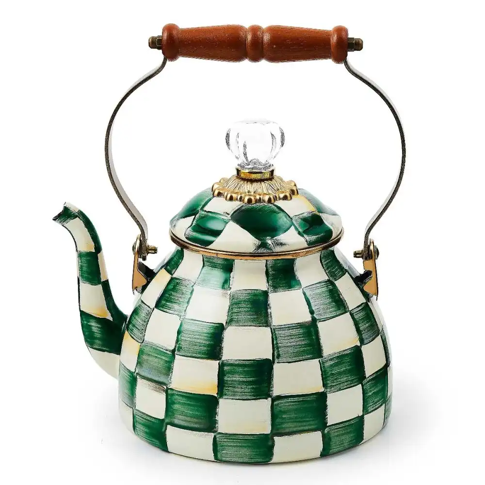 MacKenzie-Childs Emerald Check 2 Qt. Tea Kettle