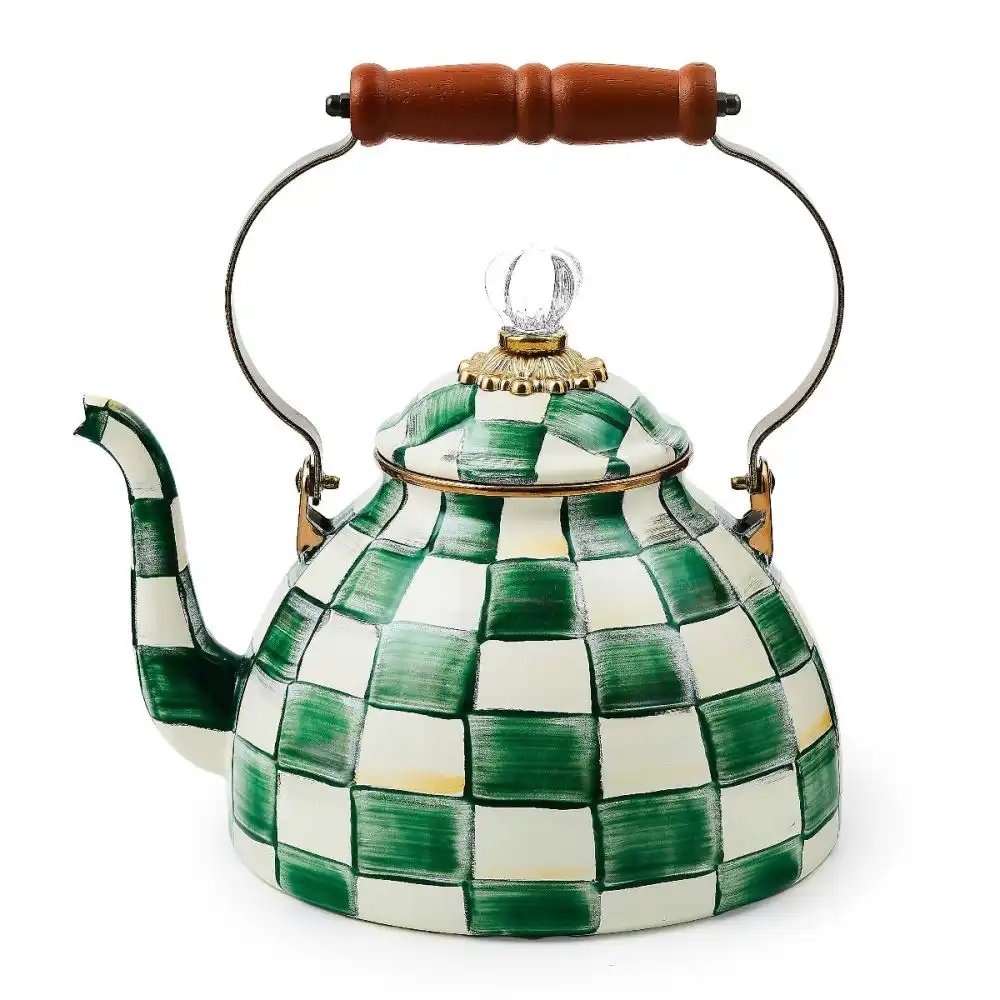 MacKenzie-Childs Emerald Check 3 Qt. Tea Kettle