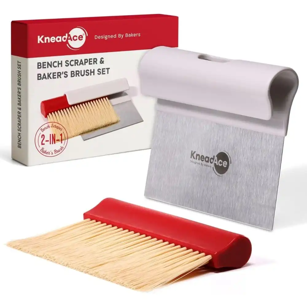 KneadAce Bench Scraper and Baker's Brush