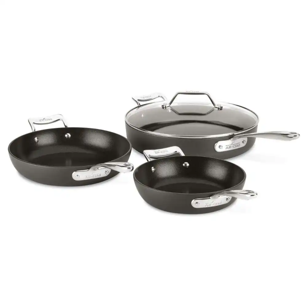 All-Clad Essentials Nonstick Hard Anodized Skillet Set | 3-Piece