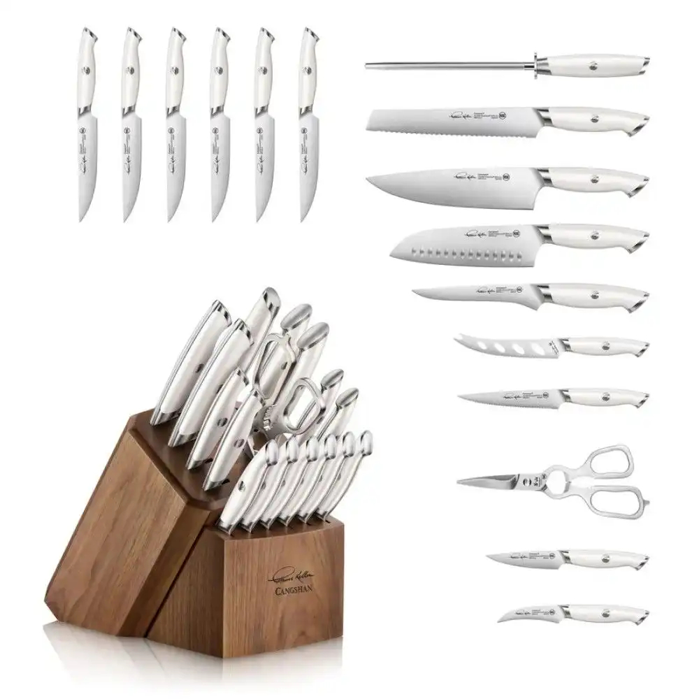 Alternative view of Cangshan Cutlery Thomas Keller Signature Collection 17-Piece Knife Block Set | White