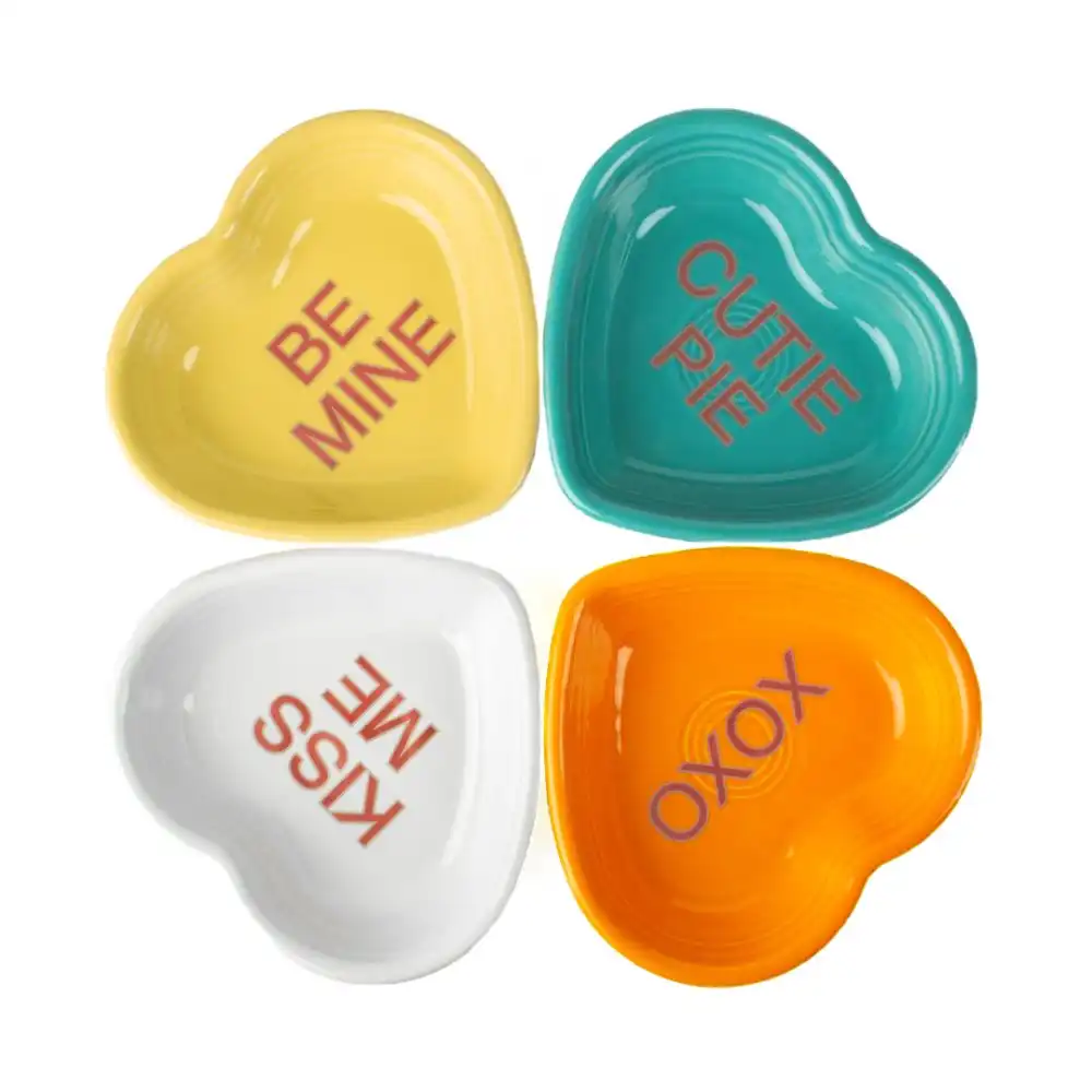 Alternative view of Fiesta® 9oz Small Heart Bowls (Set of 4) | Sweet Candy Hearts - Charming