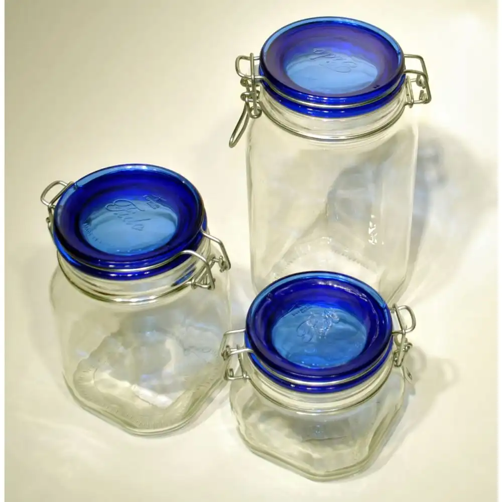 Alternative view of Bormioli Rocco Fido Swing Top Canning Jar with Blue Lid | 33.75oz (1L)