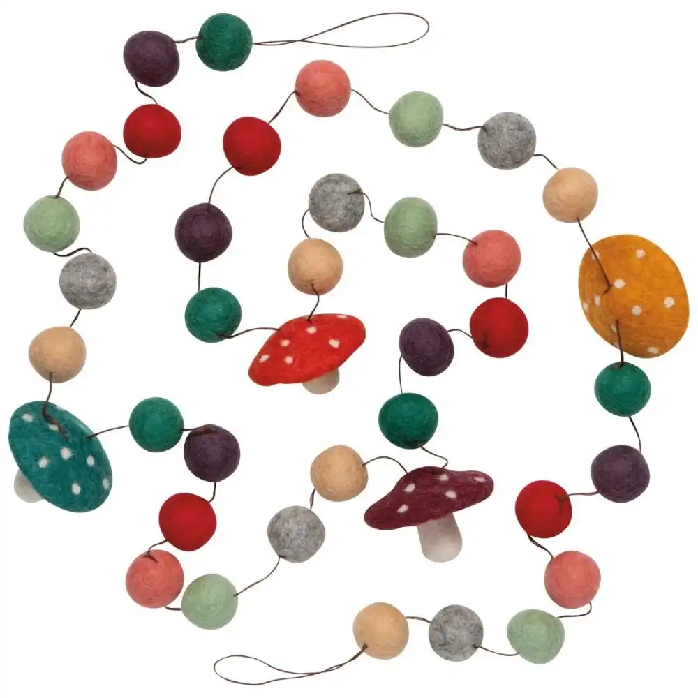 Danica Jubilee Christmas Felt Garland | Mushroom Gems