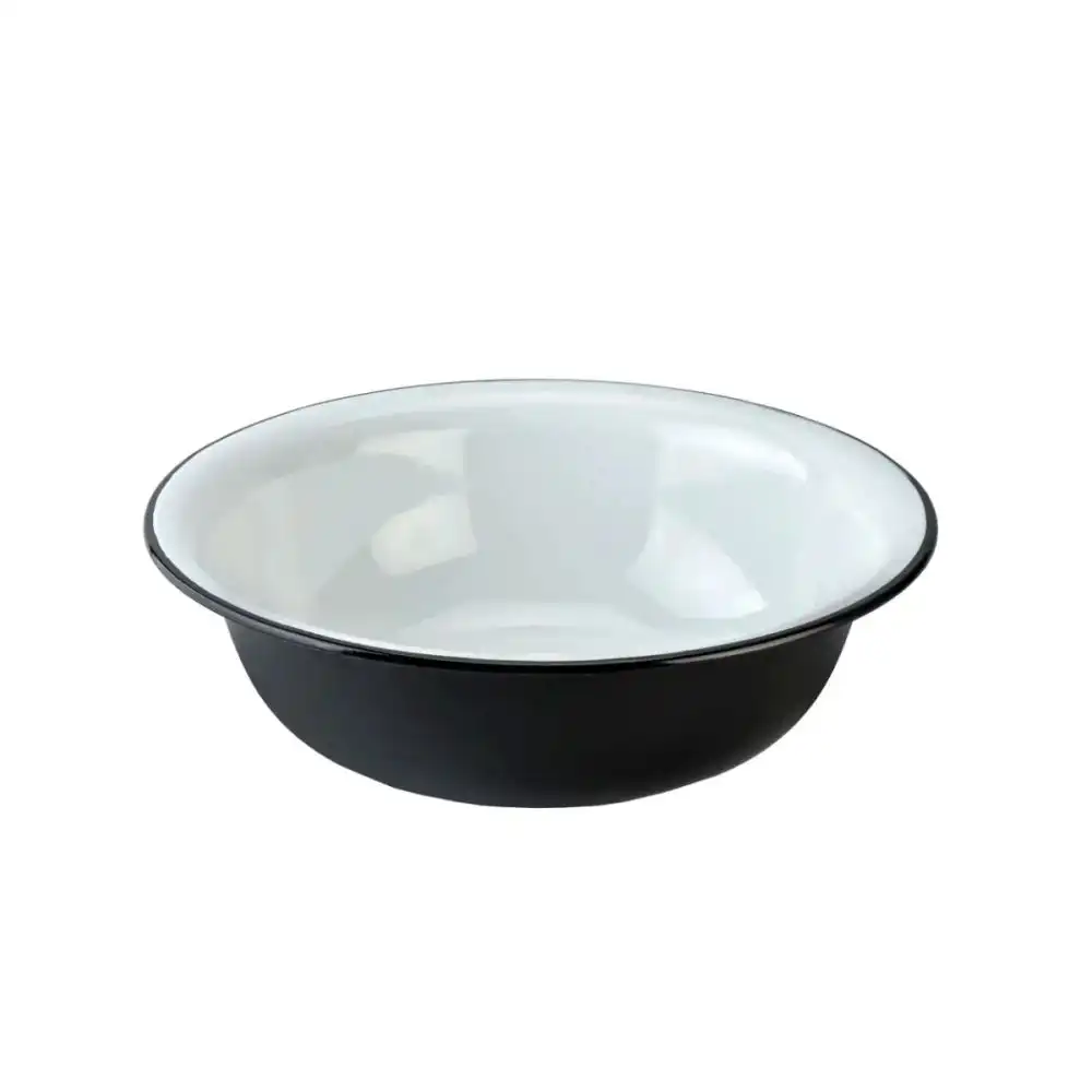 STP Vintage Enamel 9.5Qt. Basin | Black and White