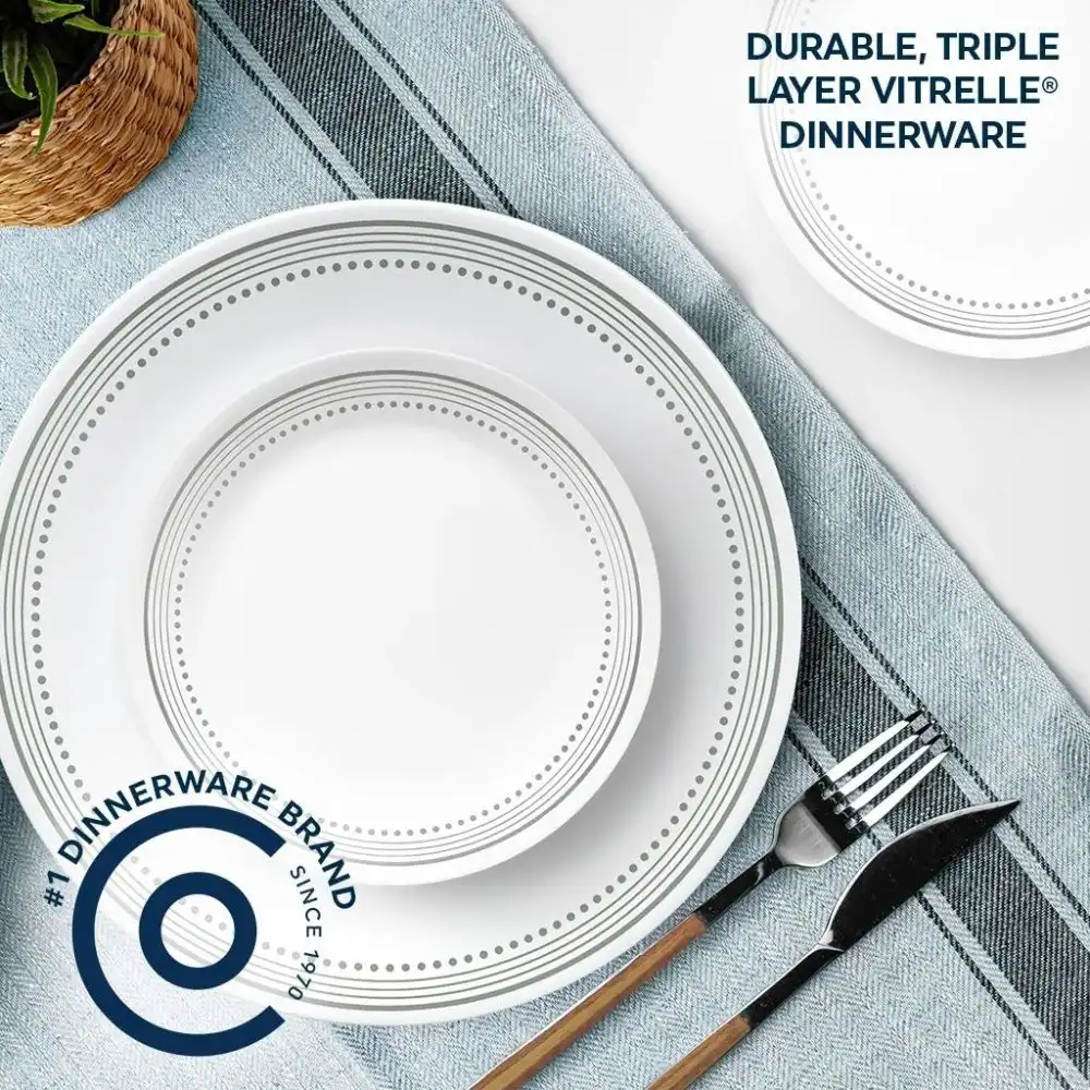 Alternative view of Corelle 16 Piece Dinnerware Set | Mystic Gray