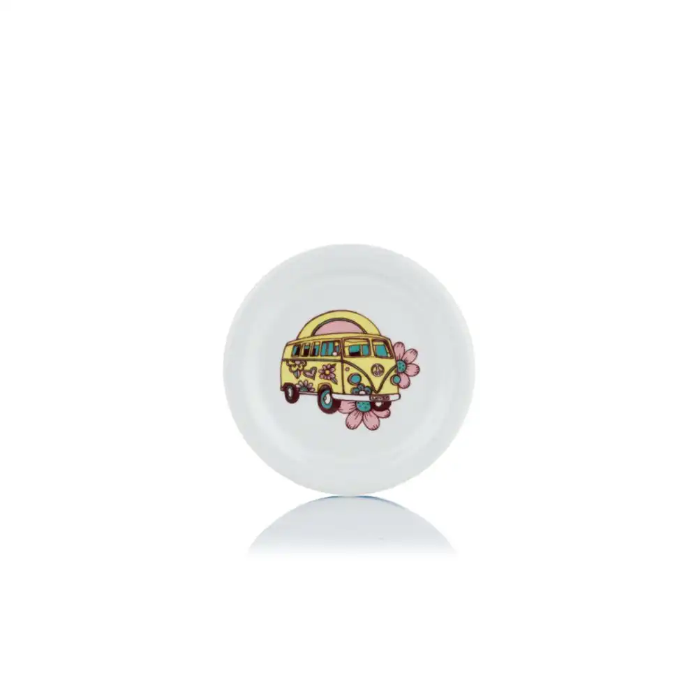 Fiesta® Coaster/Mug Cover | Peace & Love (White - Bus)