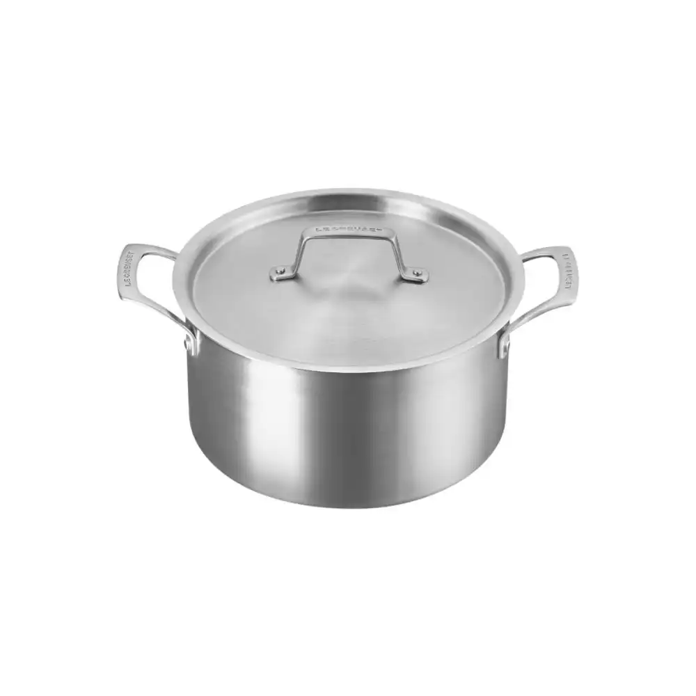 Alternative view of Le Creuset Essential Stainless Steel 6.25 Qt. Deep Round Stockpot with Lid