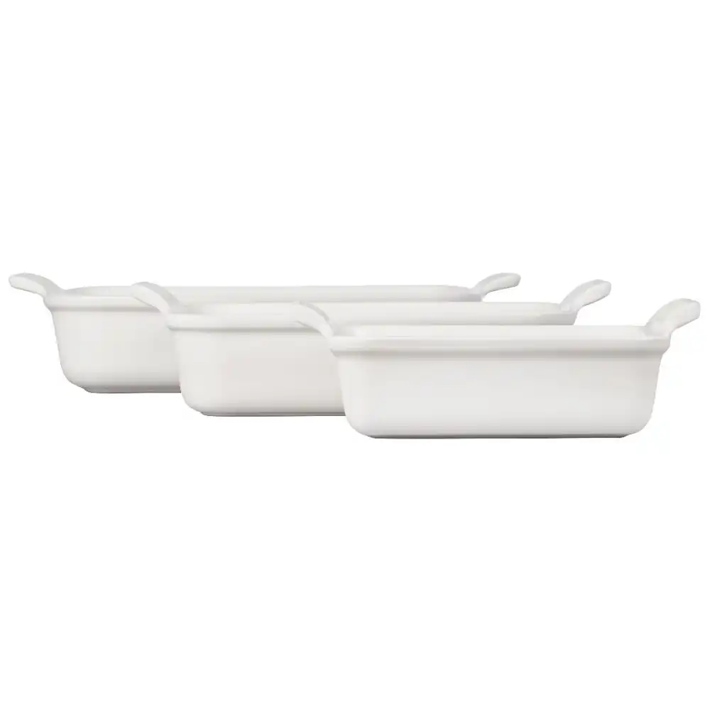 Alternative view of Le Creuset Heritage Rectangular Baking Dishes (Set of 3) | White