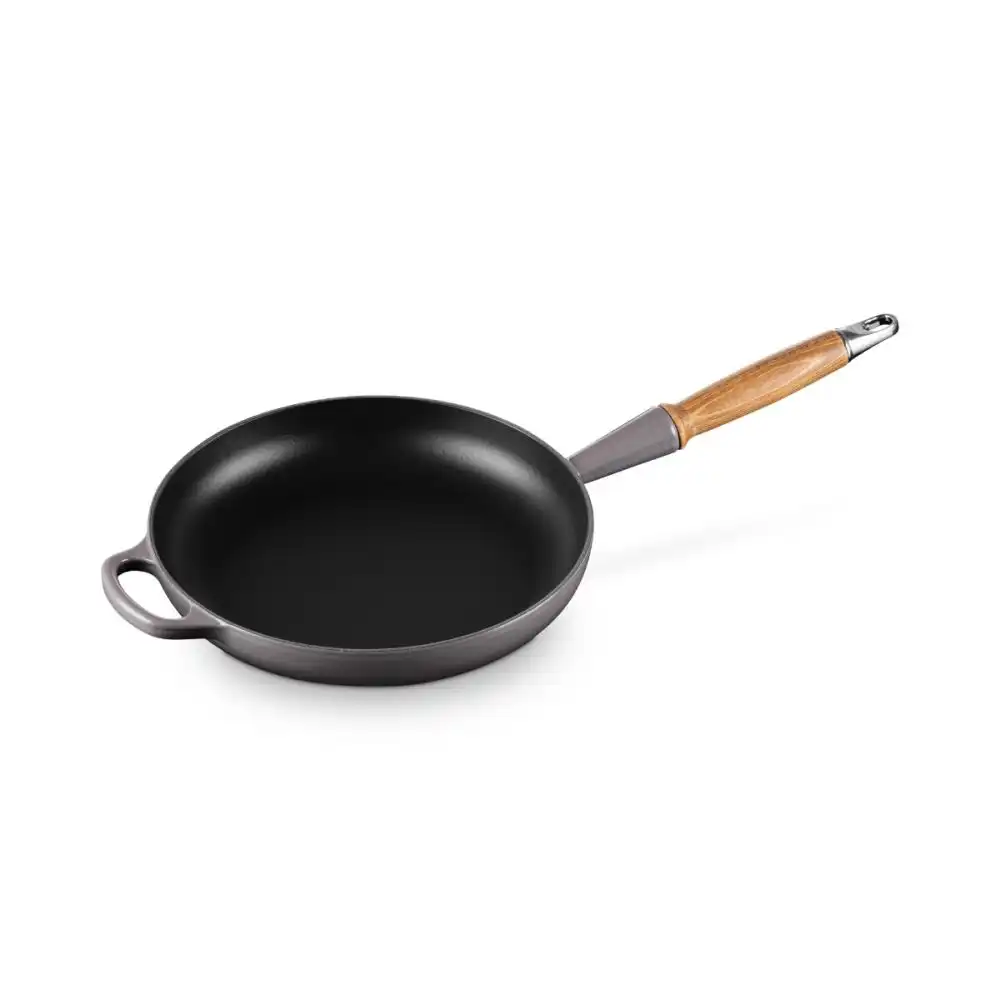Le Creuset Alpine Collection 10.25" Round Fry Pan with Wood Handle | Oyster