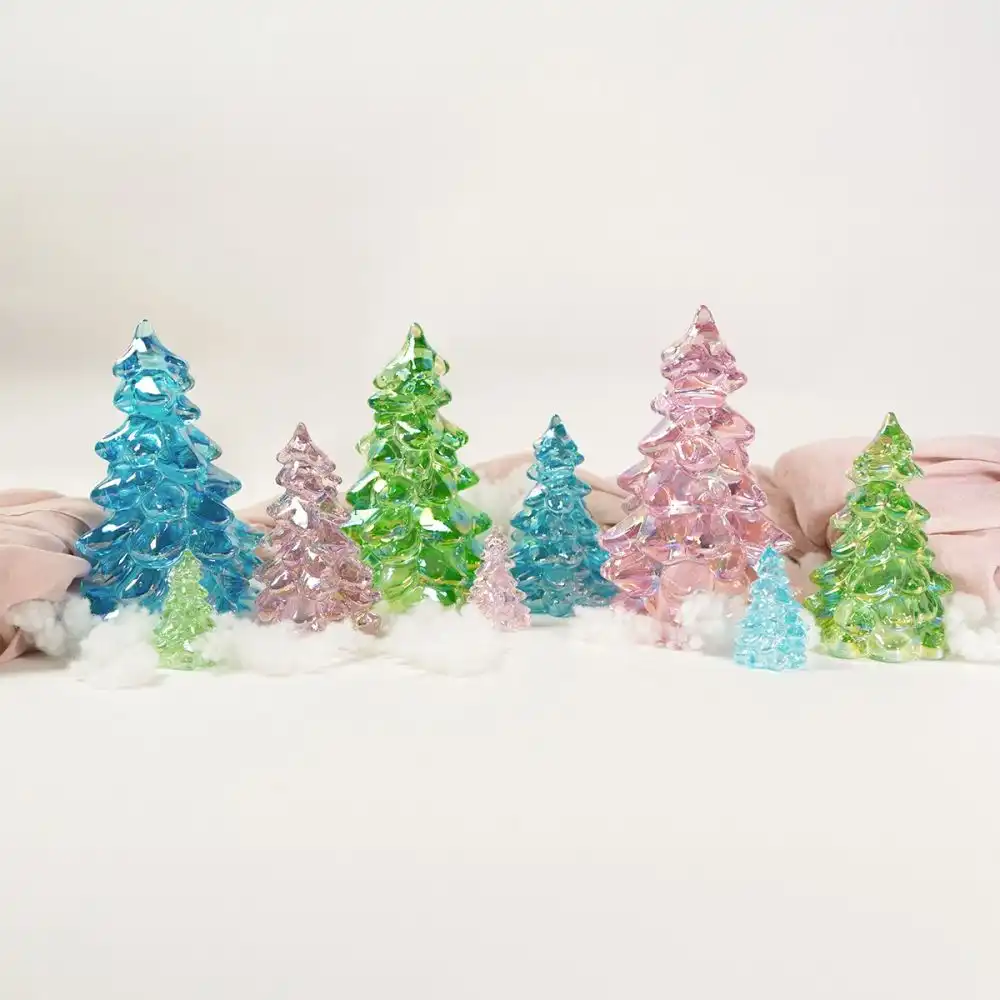 Alternative view of Mosser Glass Holiday Collection 2.75" Tree Figurine | Apple Green Carnival