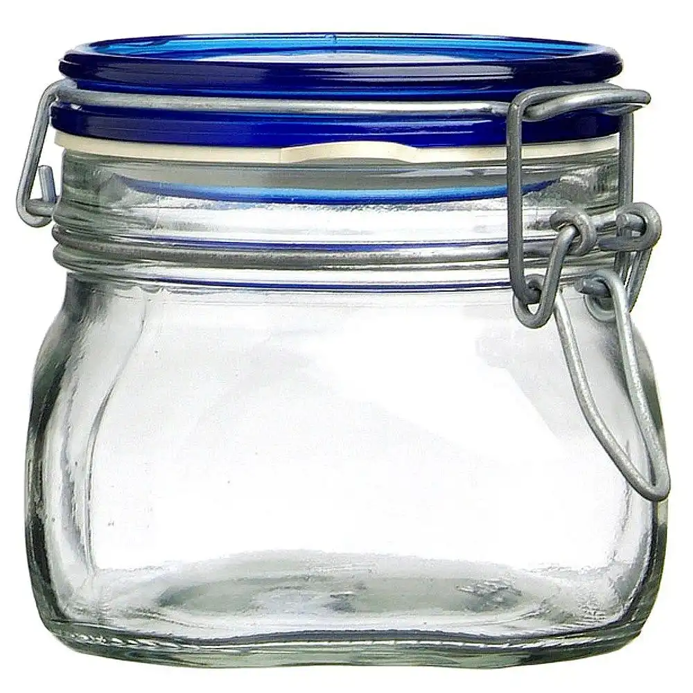 Alternative view of Bormioli Rocco Fido Swing Top Canning Jars with Blue Lid (Set of 6) | 17.5oz (0.5L)