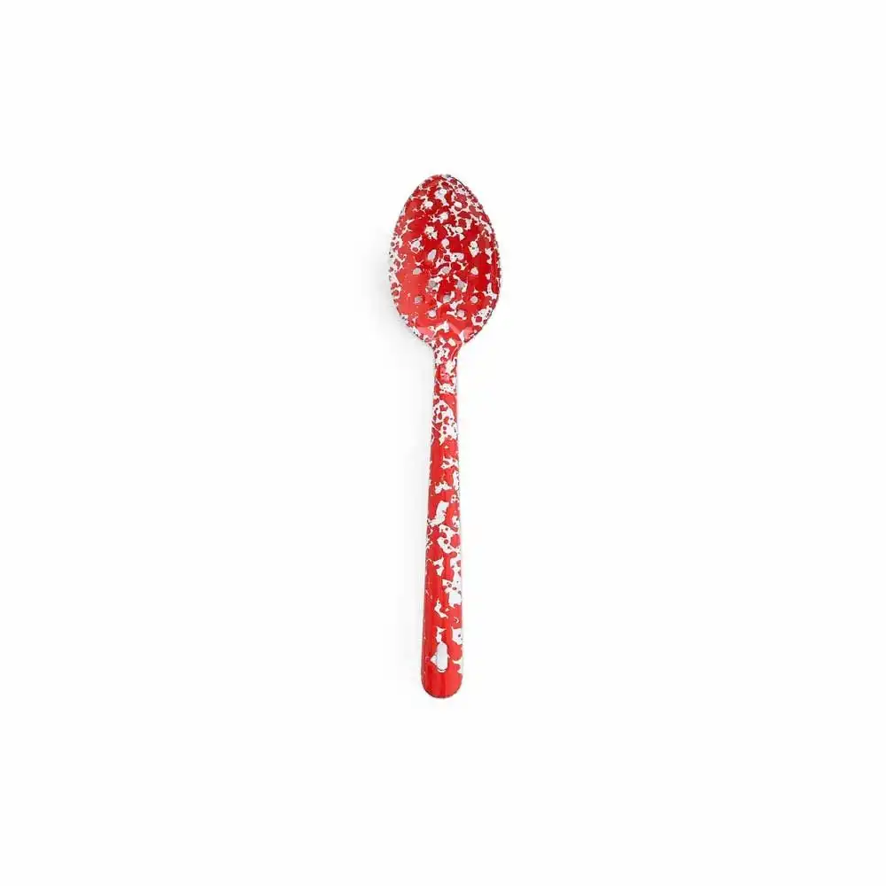 Crow Canyon Enameled Slotted Spoon | Red Splatter