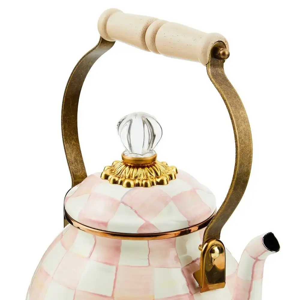 Alternative view of MacKenzie-Childs Rosy Check 2 Qt. Tea Kettle