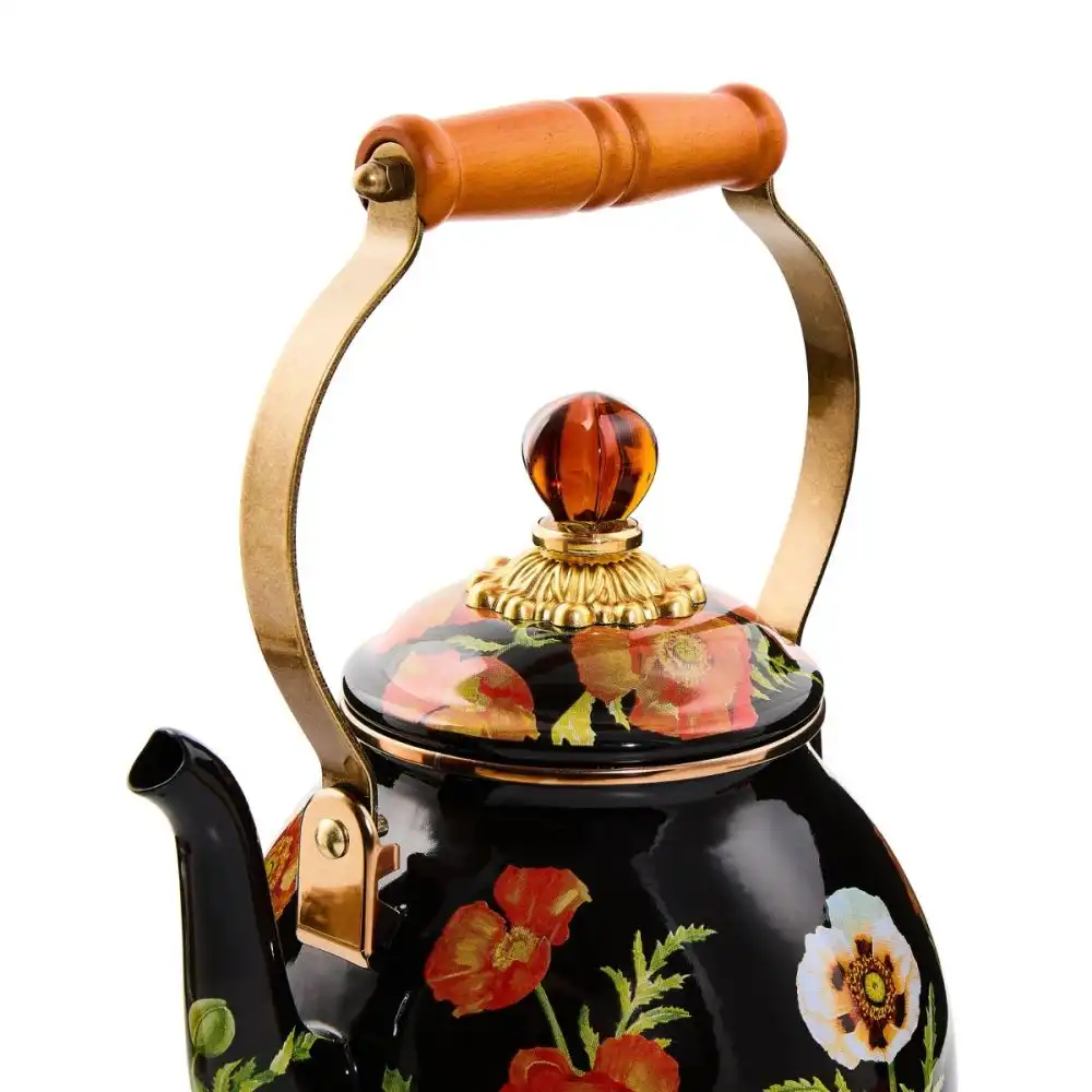 Alternative view of MacKenzie-Childs Tea Kettle Collective 2-Quart Tea Kettle | Poppy