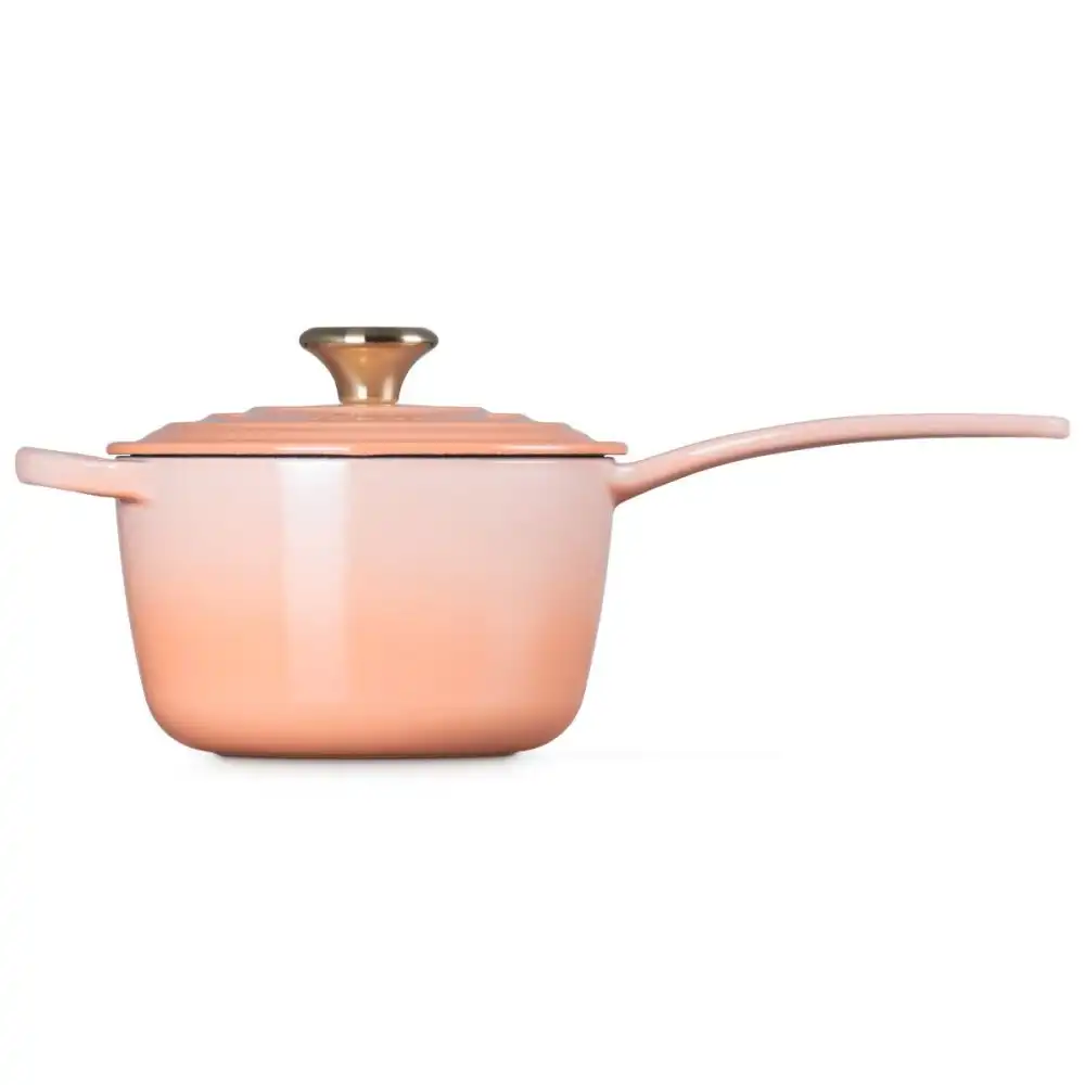 Alternative view of Le Creuset 1.75 Qt. Signature Enameled Cast Iron Saucepan with Gold-Colored Stainless Steel Knob | Pêche