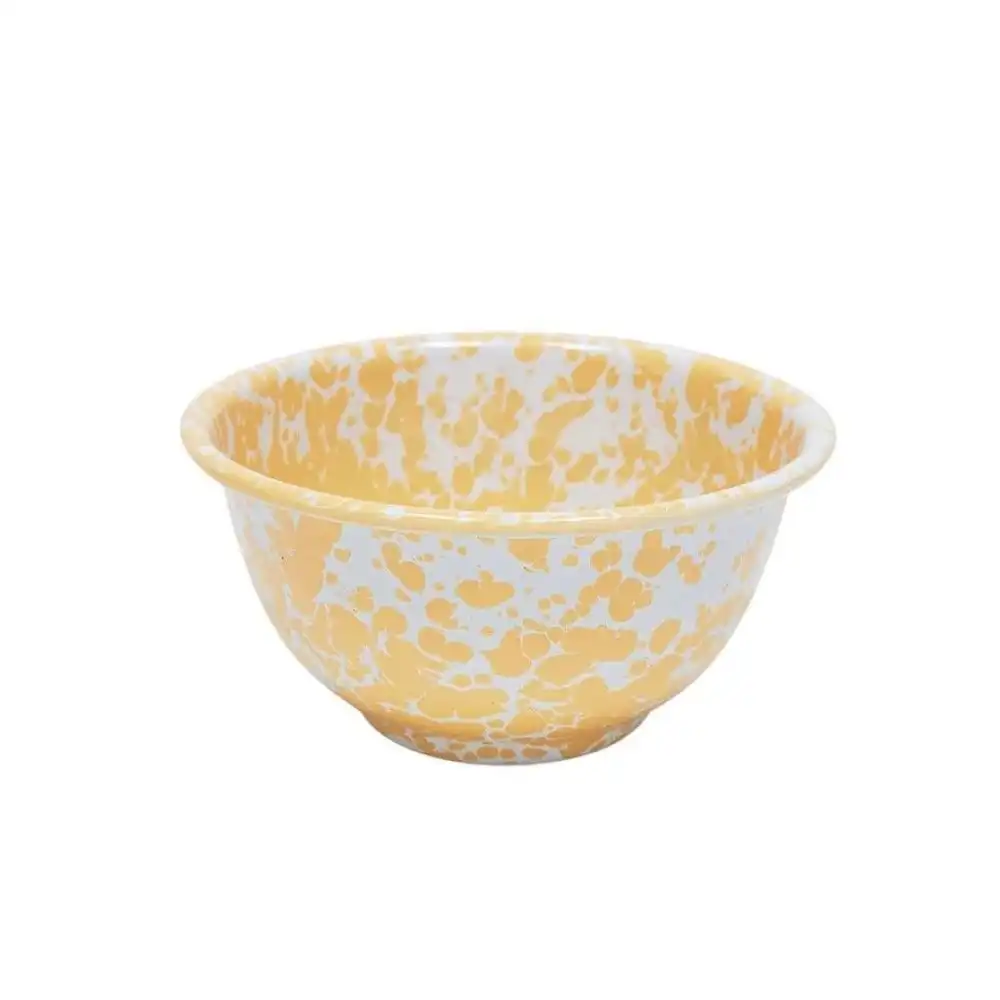 Crow Canyon 14oz Small Footed Bowl | Yellow Splatter