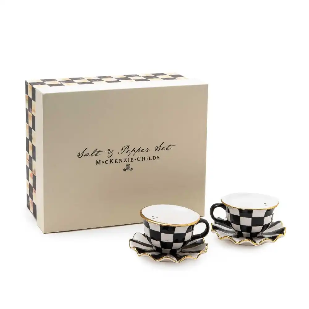 Alternative view of MacKenzie-Childs Courtly Check Teacup Salt & Pepper Set