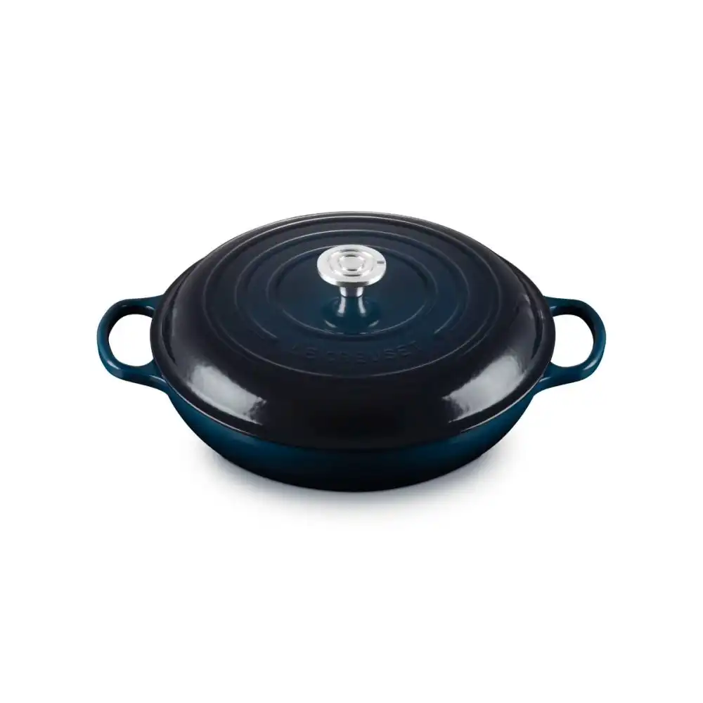 Le Creuset 5 Qt. Signature Enameled Cast Iron Braiser with Crucible Stainless Steel Knob | Nuit
