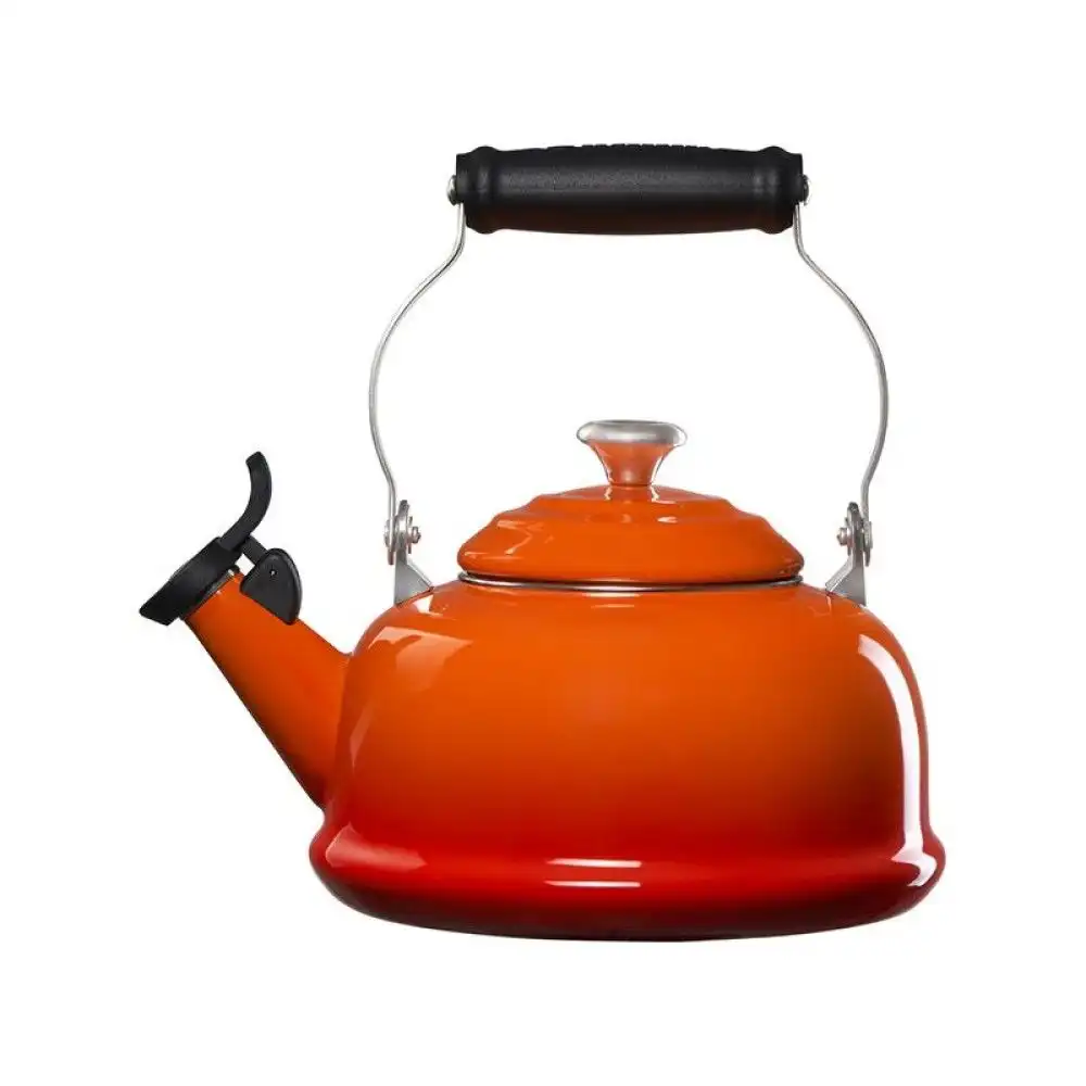 Alternative view of Le Creuset 1.7 Qt. Classic Whistling Kettle with Stainless Steel Knob | Flame Orange