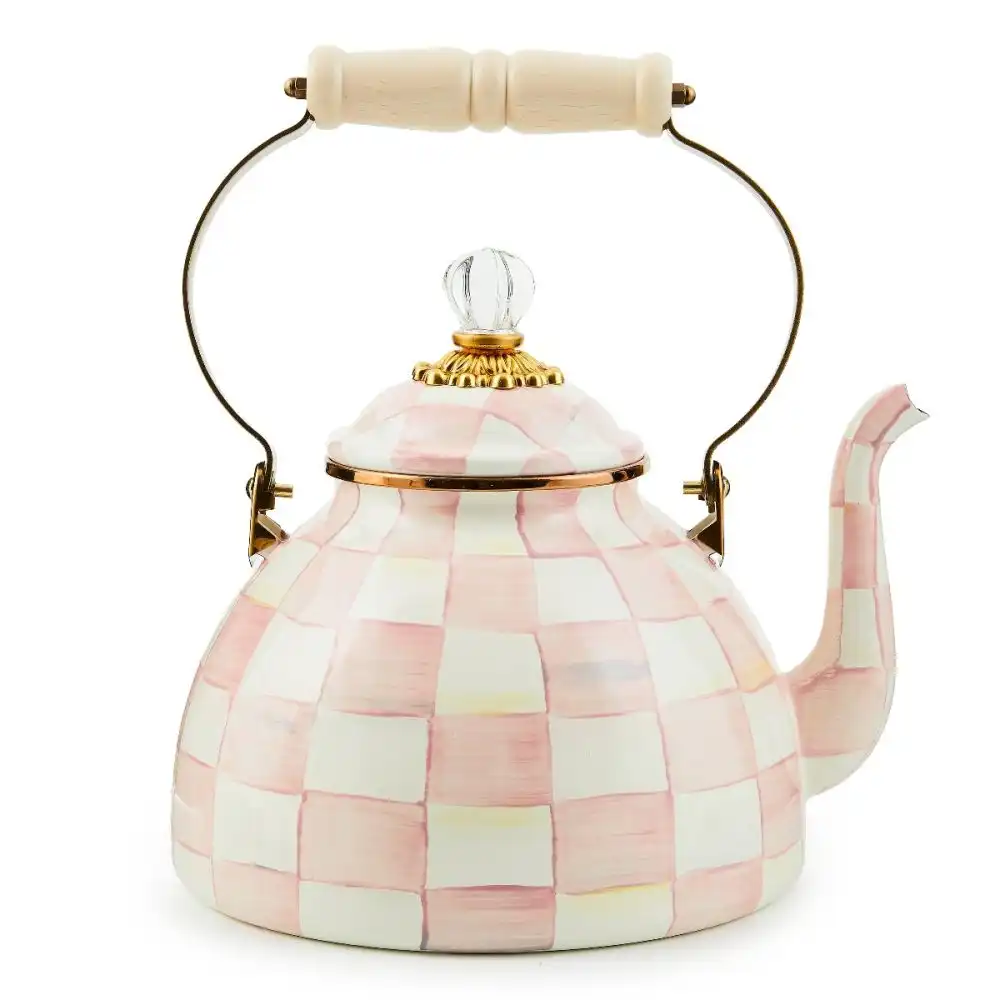 MacKenzie-Childs Rosy Check 3 Qt. Tea Kettle