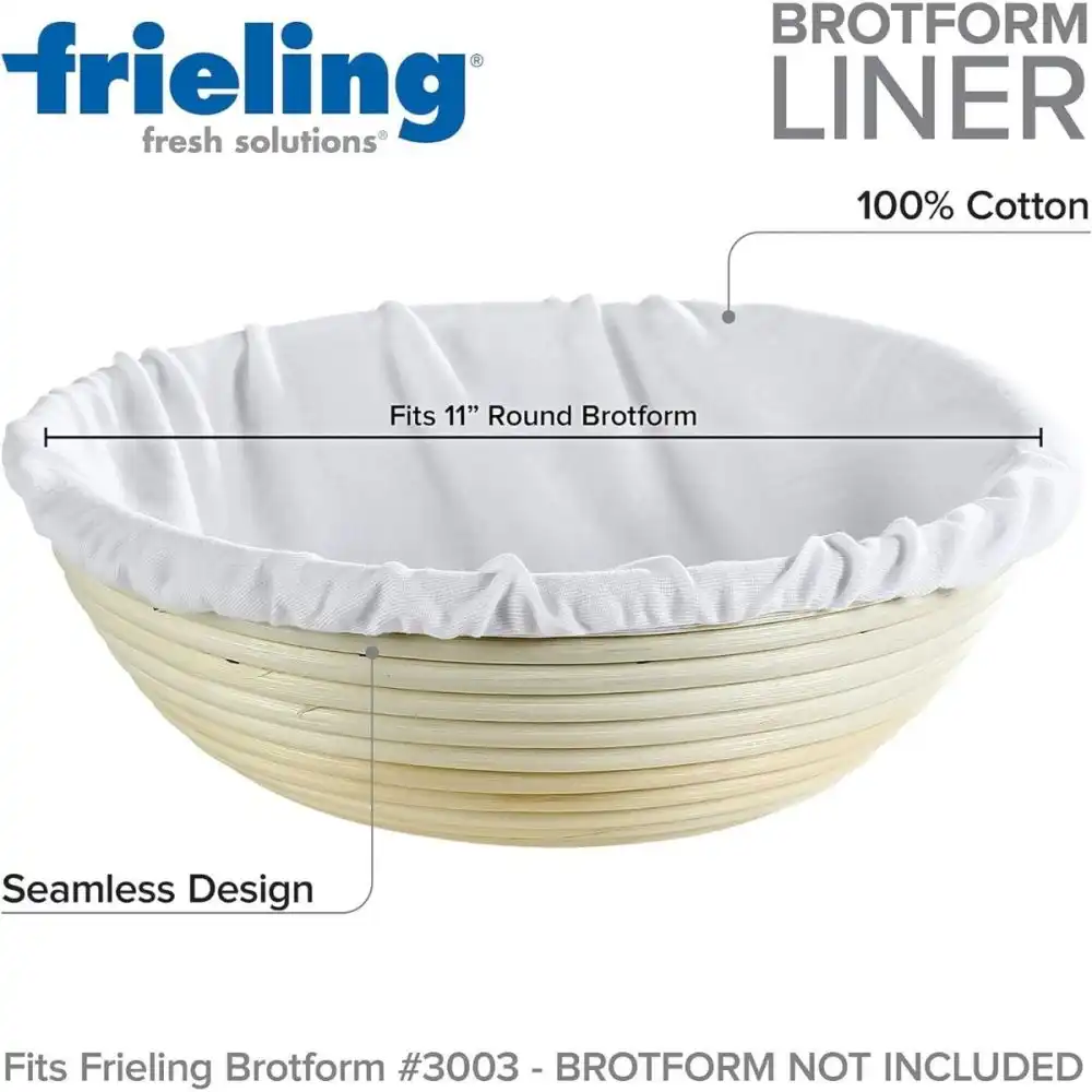 Alternative view of Frieling Round Brotform Proofing Basket Cotton Liner - Fits 11" #3003