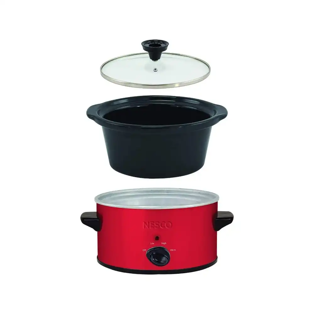 Alternative view of NESCO 1.5-Quart Oval Slow Cooker | Red Metallic