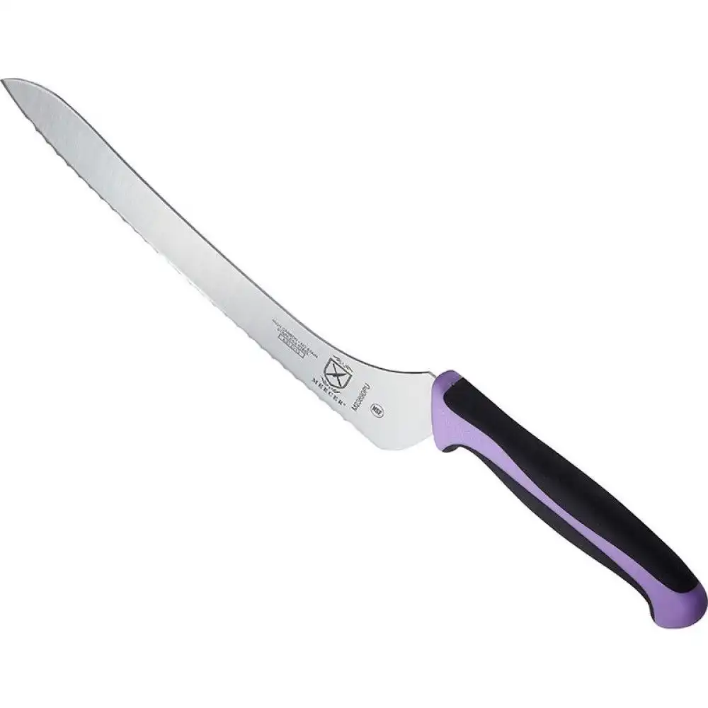 Alternative view of Mercer Millennia 9" Offset Bread Knife (Purple)