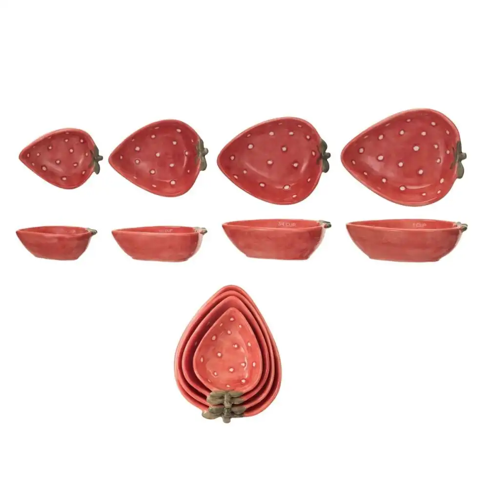 Alternative view of Creative Co-Op Hand Painted Measuring Cup (Set of 4) | Strawberry