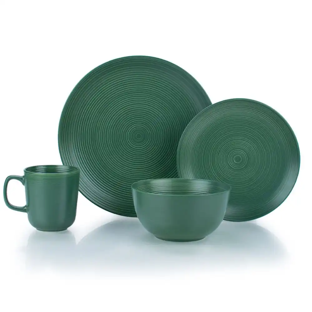 Alternative view of Everything Kitchens Deep Matte 16-Piece Dinnerware Set | Green