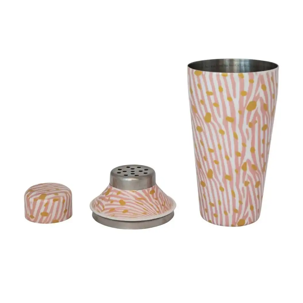 Alternative view of Hazel Mazel Enameled Metal Cocktail Shaker | Zebra Print