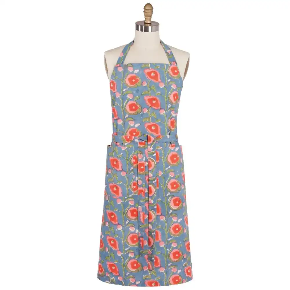 Danica Heirloom Block Print Apron | Poppy