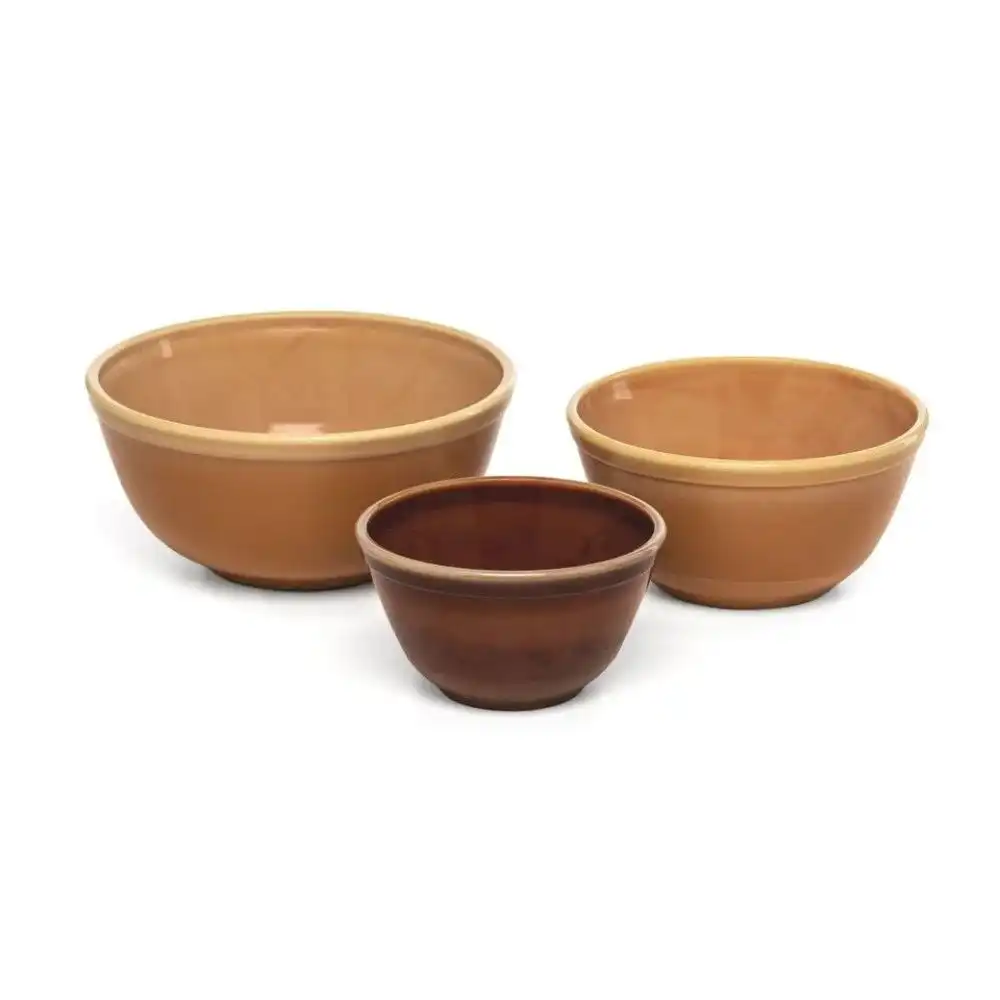 Mosser Glass 3-Piece Mixing Bowl Set (20oz, 40oz, 60oz) | Caramel