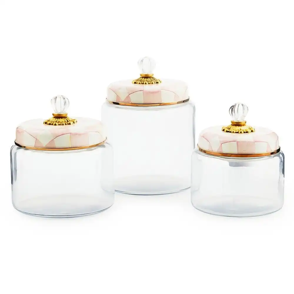 Alternative view of MacKenzie-Childs Rosy Check 48oz Small Kitchen Canister