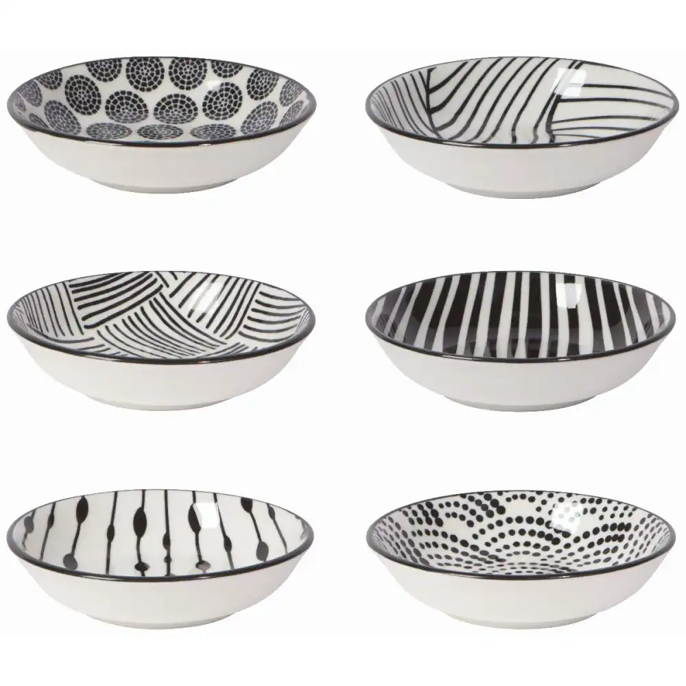 Now Designs by Danica 2oz Pinch Bowls (Set of 6) | Black Bits & Dots