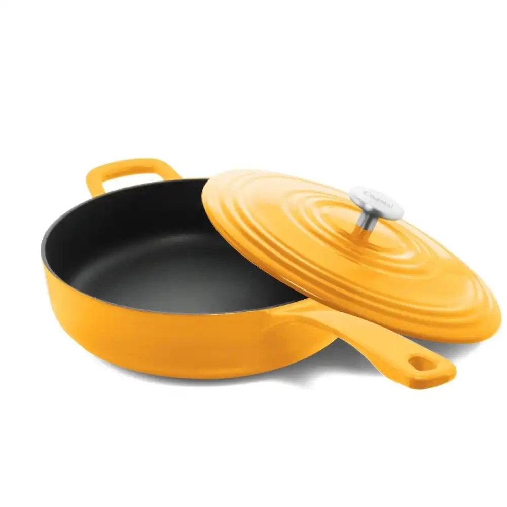 Chantal 4Qt. Round Cast Iron Saute Skillet with Lid | Marigold
